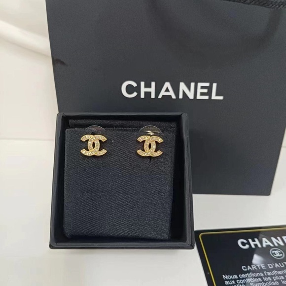 Chanel Gold Logo Earrings - Picture 1 of 5